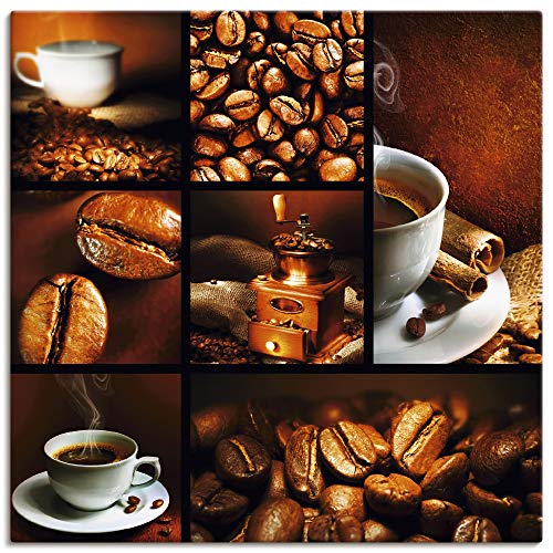 ARTland Leinwandbilder Wandbild Bild auf Leinwand 30x30 cm Ernährung & Genuss Getränke Kaffee Fotografie Braun Kaffee Collage S6BY von ARTLAND