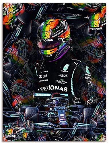 ARTland Leinwandbilder Wandbild Bild auf Leinwand 45x60 cm Wanddeko Sir Lewis Hamilton Legende Mercedes Rennfahrer Auto Formel 1 Rennen Sport U3UD von ARTLAND