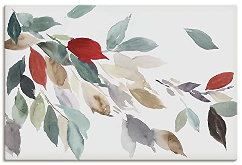 ARTland Leinwandbilder Wandbild Bild auf Leinwand 60x40 cm Wanddeko Gemälde Blätter Herbst Natur Modern Abstrakt Bunt U2RQ von ARTLAND