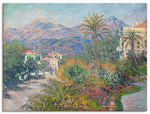 ARTland Leinwandbilder Wandbild Bild auf Leinwand 60x45 cm Wanddeko Landschaften Straße Pflanzen Paradies Strada Romana in Bordighera 1884 Impressionismus Claude Monet T6ZY von ARTLAND