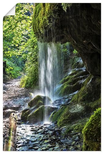 ARTLAND Wanddeko Poster & Kunstdrucke Wandposter DIN A4 Wald Wasserfall Fluss Urwald Natur Landschaft Frühling U2DC von ARTLAND