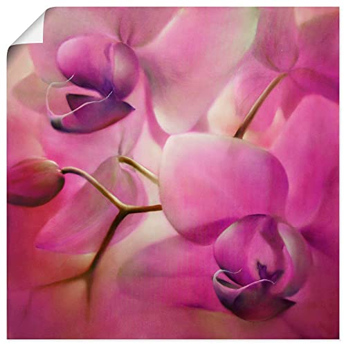 ARTland Poster Kunstdruck Wandposter Bild ohne Rahmen 100x100 cm Quadratisch Natur Pflanzen Blumen Orchidee Pink Wellness Zen U4QO von ARTLAND