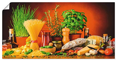 ARTland Poster Kunstdruck Wandposter Bild ohne Rahmen 100x50 cm Toskana Italien Dolce Vita Pasta Gemüse Kräuter Gewürze Mediterran S7SM von ARTLAND