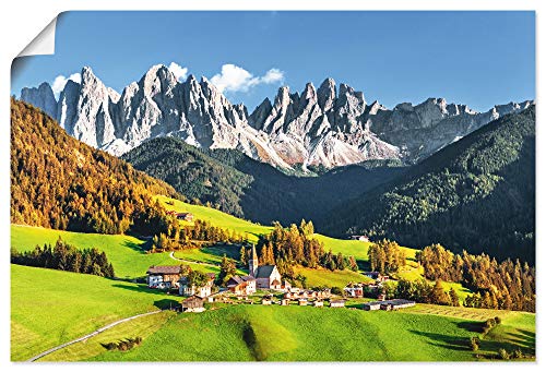 ARTland Poster Kunstdruck Wandposter Bild ohne Rahmen 30x20 cm DIN A4 Alpen Berge Landschaft Italien Berge Gebirge Santa Maddalena U1TF von ARTLAND