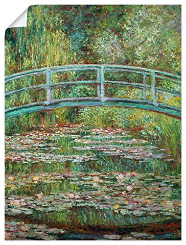 ARTland Poster Kunstdruck Wandposter Bild ohne Rahmen 30x40 cm Teich Pflanzen Seerosen Japanische Brücke 1899 Impressionismus Claude Monet T7PQ von ARTLAND