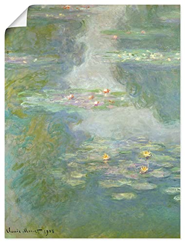 ARTland Poster Kunstdruck Wandposter Bild ohne Rahmen 30x40 cm See Teich Wasser Pflanzen Blumen Seerosen 1908 Impressionismus Claude Monet T6YD von ARTLAND