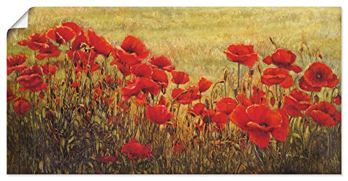 ARTland Poster Kunstdruck Wandposter Bild ohne Rahmen 40x20 cm Querformat Pflanzen- & Blumen Blumenwiese Mohnblume T3TJ von ARTLAND