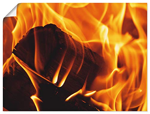 ARTland Poster Kunstdruck Wandposter Bild ohne Rahmen 40x30 cm Kamin Ofen Kaminfeuer Feuer und Flamme Holz Wärme Q4WQ von ARTLAND