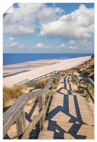 ARTland Poster Kunstdruck Wandposter Bild ohne Rahmen 40x60 cm Hochformat Landschaften Nordsee Küste Strand Holzweg Treppe Sylt Friesland U4XN von ARTLAND