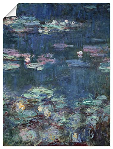 ARTland Poster Kunstdruck Wandposter Bild ohne Rahmen 45x60 cm Teich Pflanzen Blumen Seerosen Detail Impressionismus Claude Monet T8AH von ARTLAND