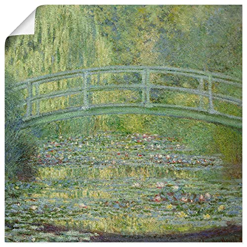 ARTland Poster Kunstdruck Wandposter Bild ohne Rahmen 50x50 cm Garten Teich Pflanzen Seerosenteich und japanische Brücke Impressionismus Claude Monet T6VJ von ARTLAND
