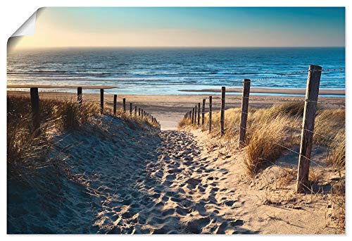 ARTland Poster Kunstdruck Wandposter Bild ohne Rahmen 60x40 cm Strand Meer Küste Nordsee Natur Sommer Dünen Sand Gräser T9IP von ARTLAND