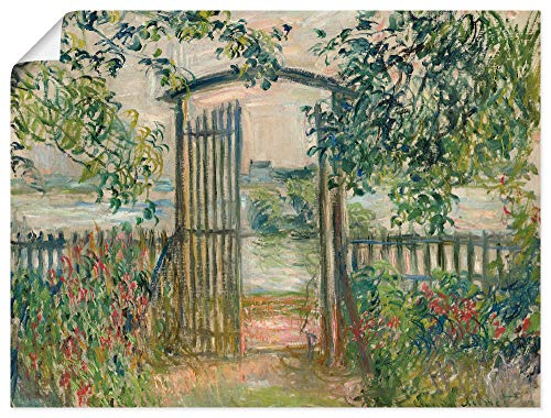 ARTland Poster Kunstdruck Wandposter Bild ohne Rahmen 60x45 cm Garten Zaun Pflanzen Bäume Blumen Das Gartentor in Vetheuil 1881 Impressionismus Claude Monet T6KO von ARTLAND