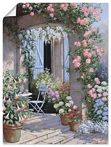 ARTland Poster Kunstdruck Wandposter Bild ohne Rahmen 60x80 cm Garten Blumen Natur Blüten Sommer Terrasse Malerei Kunst L1WY von ARTLAND