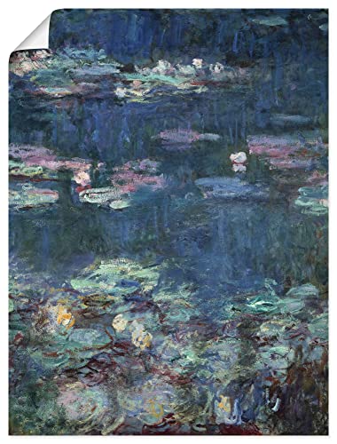 ARTland Poster Kunstdruck Wandposter Bild ohne Rahmen 60x80 cm Teich Pflanzen Blumen Seerosen Detail Impressionismus Claude Monet T8AH von ARTLAND