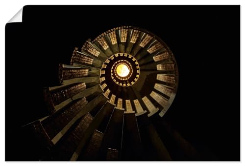 ARTland Poster Kunstdruck Wandposter Bild ohne Rahmen 90x60 cm Abstrakte Deko Architektur Treppe Wendeltreppe Holz Spirale Fluchtpunkt U5AO von ARTLAND