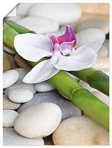 ARTland Poster Kunstdruck Wandposter Bild ohne Rahmen 90 x 120 cm Wellness Zen Stille Steine Pflanze Bambus Blume Orchidee T3BE von ARTLAND