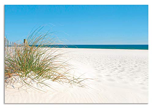 ARTland Spritzschutz Küche aus Alu für Herd Spüle 80x55 cm (BxH) Küchenrückwand mit Motiv Natur Strand Meer Nordsee Sand Dünen Gräser Maritim T5MA von ARTLAND