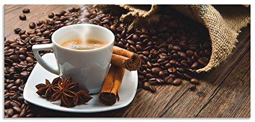 ARTland Spritzschutz Küchenrückwand aus Alu für Küche Herd Spüle 120x55 cm (BxH) mit Motiv Getränke Kaffee Coffee Cafe Bistro Kaffeebohnen Dunkel S6BQ von ARTLAND