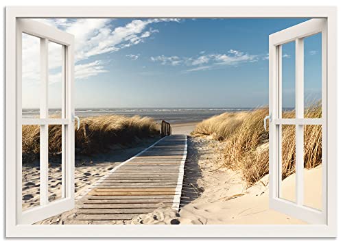 ARTland Wandbild Alu Verbundplatte für Innen & Outdoor Bild 100x70 cm Landschaften Fensterblick T5RQ von ARTLAND