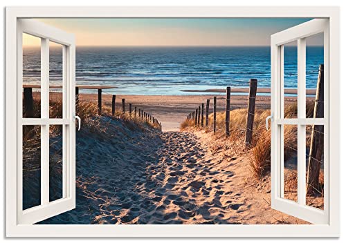 ARTland Wandbild Alu Verbundplatte für Innen & Outdoor Bild 100x70 cm Landschaften Fensterblick T6BV von ARTLAND