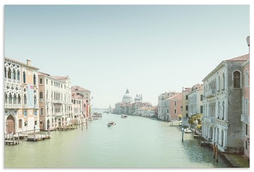 ARTland Wandbild Alu Verbundplatte für Innen & Outdoor Bild 30x20 cm Sehenswürdigkeiten Canal Grande Santa Maria Della Salute Altstadt Venedig U5FM von ARTLAND