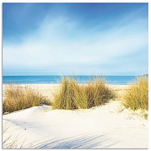 ARTland Wandbild Alu Verbundplatte für Innen & Outdoor Bild 30x30 cm Strand Meer Dünen Gräser Meerblick Natur Sand Himmel Maritim K2JP von ARTLAND