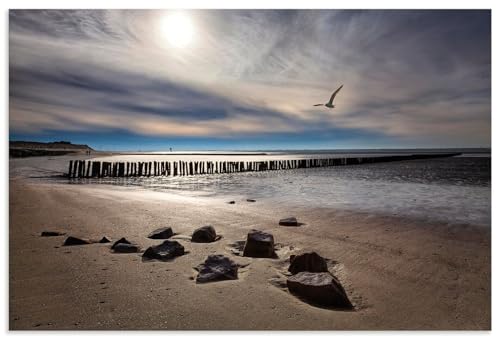 ARTland Wandbild Alu Verbundplatte für Innen & Outdoor Bild 60x40 cm Maritime Deko Landschaften Idyll Meer Sand Strand U4VL von ARTLAND