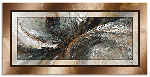 ARTland Wandbild Alu Verbundplatte für Innen & Outdoor Bild100 x 50 cm Abstrakte Motive Formen Digitale Kunst Gold C6PK Gold Abstrakt 2 von ARTLAND