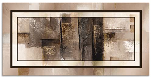 ARTland Wandbild Alu Verbundplatte für Innen & Outdoor Bild100 x 50 cm Abstrakte Motive Muster Formen Digitale Kunst Gold C6PH Quadrate abstrakt 1 von ARTLAND