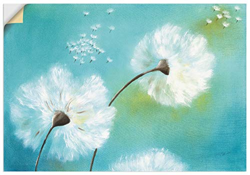 ARTland Wandbild selbstklebend Vinylfolie 100x70 cm Pusteblume Blumen Landhaus Shabby Chic Malerei Botanik Türkis T4RF von ARTLAND