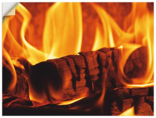 ARTland Wanddeko Wandtattoo selbstklebende Vinylfolie Feuer Flammen Kamin Kaminfeuer Modern Q4WR von ARTLAND