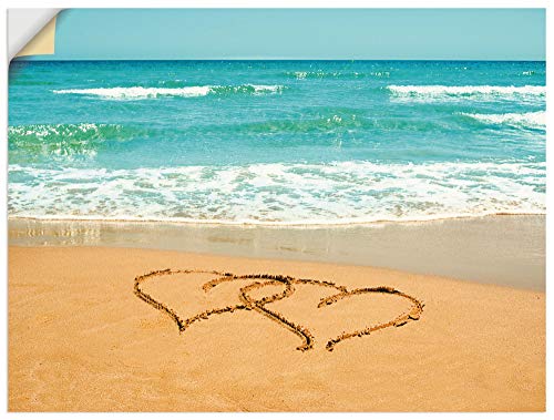 ARTland Wandbild selbstklebend Vinylfolie 40x30 cm Wanddeko Wandtattoo Strand Meer Küste Herzen Urlaub Liebe Südsee T5OB von ARTLAND