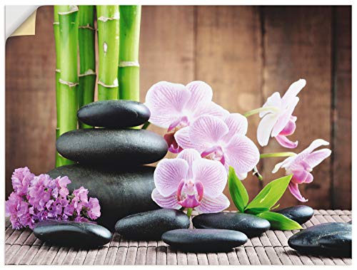 ARTland Wandbild selbstklebend Vinylfolie 40x30 cm Zen Asien Asiatisch Wellness Spa Bambus Natur Steine Orchideen T5OO von ARTLAND