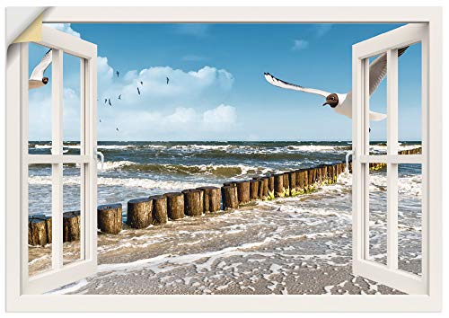 ARTland Wanddeko Wandtattoo selbstklebende Vinylfolie 70x50 cm Fensterblick Fenster Strand Meer Maritim Ostsee Möwe Himmel T5QT ARTland Wanddeko Wandtattoo selbstklebende Vinylfolie 70x50 cm Fensterblick Fenster Strand Meer Maritim Ostsee Möwe Himmel T5QT von ARTLAND