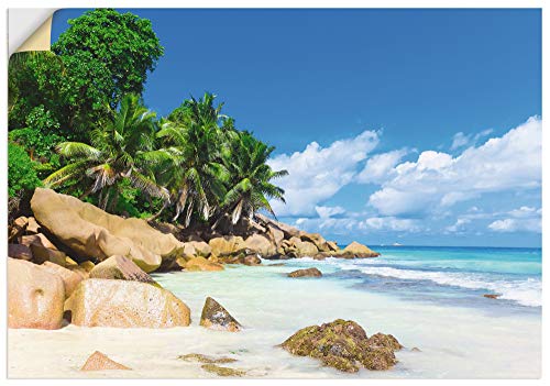 ARTland Wandbild selbstklebend Vinylfolie 70x50 cm Karibik Südsee Strand Natur Palmen Natur Malediven R2PV von ARTLAND