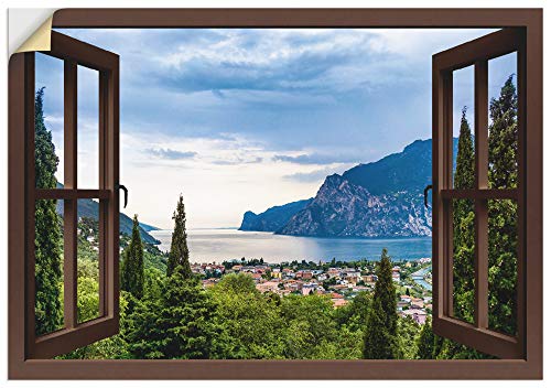 ARTland Wanddeko Wandtattoo selbstklebende Vinylfolie Querformat Fensterblick Gardasee Landschaft See Natur Berge Italien U1TU ARTland Wanddeko Wandtattoo selbstklebende Vinylfolie Querformat Fensterblick Gardasee Landschaft See Natur Berge Italien U1TU von ARTLAND
