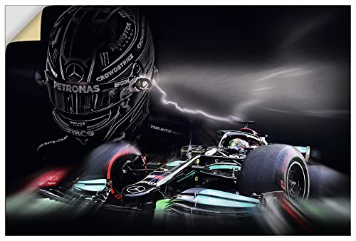 ARTland Wandbild selbstklebende Vinylfolie 120x80 cm Wandtattoo Formel 1 AMG Mercedes Lewis Hamilton Rennauto Motorsport U4LB von ARTLAND
