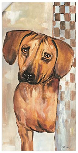 ARTland Wandbild selbstklebende Vinylfolie 20 x 40 cm Tiere Haustiere Hund Malerei Creme A6GF Hund von ARTLAND