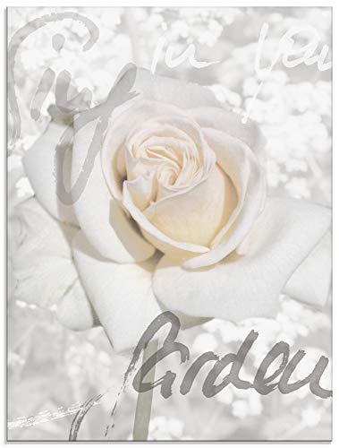 ARTland Wanddeko Glasbilder Wandbild Glas Bild einteilig 60x80 cm Hochformat Natur Blumen Blüten Rose Schriftzug Shabby Chic T5GH ARTland Wanddeko Glasbilder Wandbild Glas Bild einteilig 60x80 cm Hochformat Natur Blumen Blüten Rose Schriftzug Shabby Chic T5GH von ARTLAND