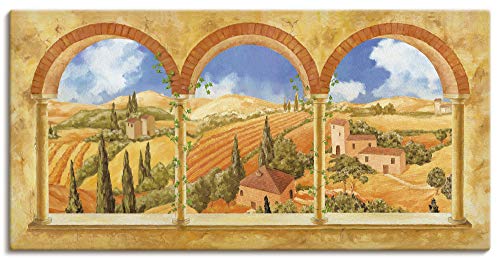 ARTLAND Wanddeko Leinwand Bilder Wandbild 150x75 cm Fensterblick Fenster Toskana Landschaft Italien Torbogen Aussicht S7WW ARTLAND Wanddeko Leinwand Bilder Wandbild 150x75 cm Fensterblick Fenster Toskana Landschaft Italien Torbogen Aussicht S7WW von ARTLAND