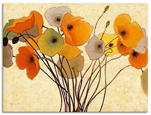 ARTLAND Wanddeko Leinwand Bilder Wandbild 40x30 cm Blumen Blüten Mohnblumen Botanik Abstrakte Kunst Malerei Modern L1CB von ARTLAND