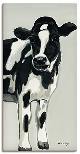 ARTLAND Wanddeko Leinwand Bilder Wandbild 50 x 100 cm Tiere Haustiere Kuh Malerei Schwarz Weiß A1UC Kuh ARTLAND Wanddeko Leinwand Bilder Wandbild 50 x 100 cm Tiere Haustiere Kuh Malerei Schwarz Weiß A1UC Kuh von ARTLAND