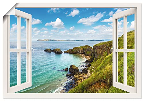 ARTLAND Wanddeko Poster & Kunstdrucke Wandposter 100x70 cm Querformat Landschaften Fensterblick U0SO von ARTLAND
