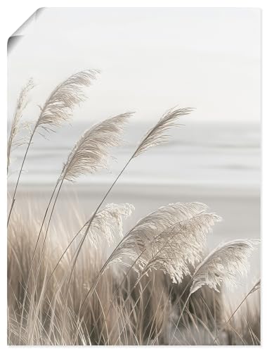 ARTLAND Wanddeko Poster & Kunstdrucke Wandposter Pflanzen natural elements Gräser Pampasgras Strand Boho Deko U5GO von ARTLAND