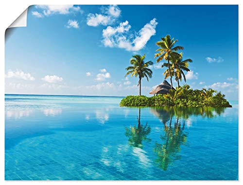 ARTLAND Wanddeko Poster & Kunstdrucke Wandposter Strand Meer Karibik Paradies Insel Palmen Sommer Urlaub T5MX von ARTLAND