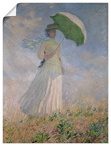 ARTLAND Wanddeko Poster & Kunstdrucke Wandposter 60x80 cm Damen Portrait Susanne Hoschedé Regenschirm Frau mit Sonnenschirm 1886 Impressionismus Claude Monet T6JM von ARTLAND