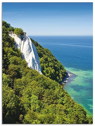 ARTland Wanddeko Wandbild Alu Verbundplatte für Innen & Outdoor Bild Landschaften Meer Ostsee Strand Kreide Felsen Wald Insel Rügen Q2IL von ARTLAND