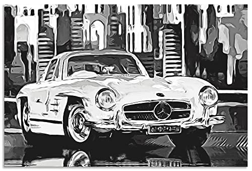 ARTland Wanddeko Wandbild Alu Verbundplatte für Innen & Outdoor Bild 90x60 cm Gemälde Oldtimer Auto 300 SL Kunst Schwarz Weiß U2ZP ARTland Wanddeko Wandbild Alu Verbundplatte für Innen & Outdoor Bild 90x60 cm Gemälde Oldtimer Auto 300 SL Kunst Schwarz Weiß U2ZP von ARTLAND