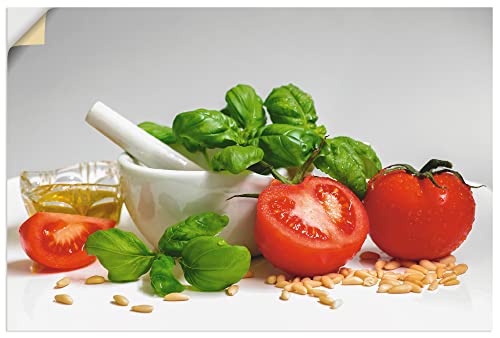 ARTland Wanddeko Wandtattoo selbstklebende Vinylfolie 60 x 40 cm Ernährung Genuss Lebensmittel Gewürz Foto Weiß Bereit für Pesto T1RH von ARTLAND